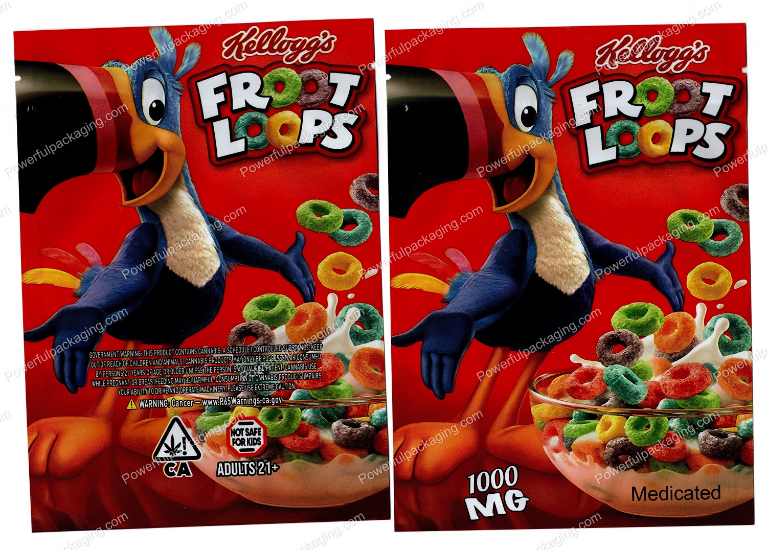 Large Cereal : Froot Loops 1000mg Packaging (5x7in) Mylar Bag *Empty Bags*  (CaSupply) - Powerful Packaging