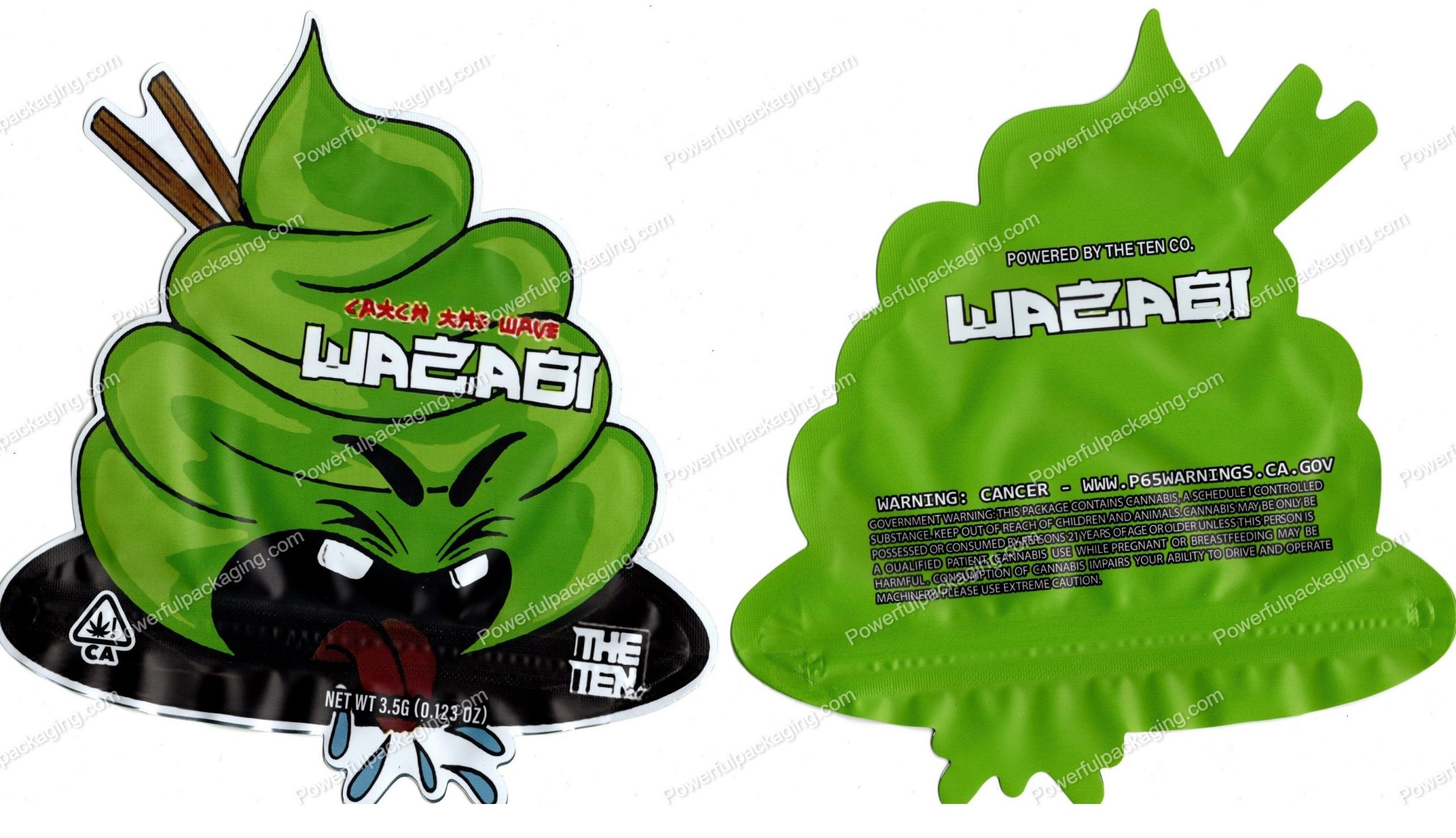 THE TEN : Wazabi 3D Mylar Flower 3.5 Bag *Empty Bags* (CaSupply) #3D -  Powerful Packaging
